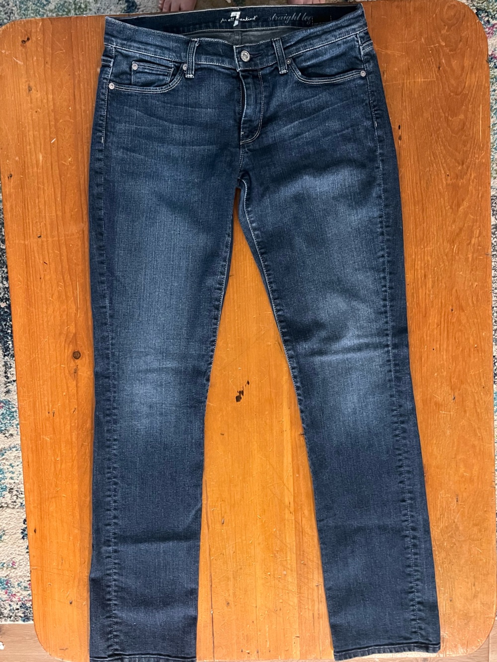 7 For All Mankind Dark Wash Straight Leg Jeans